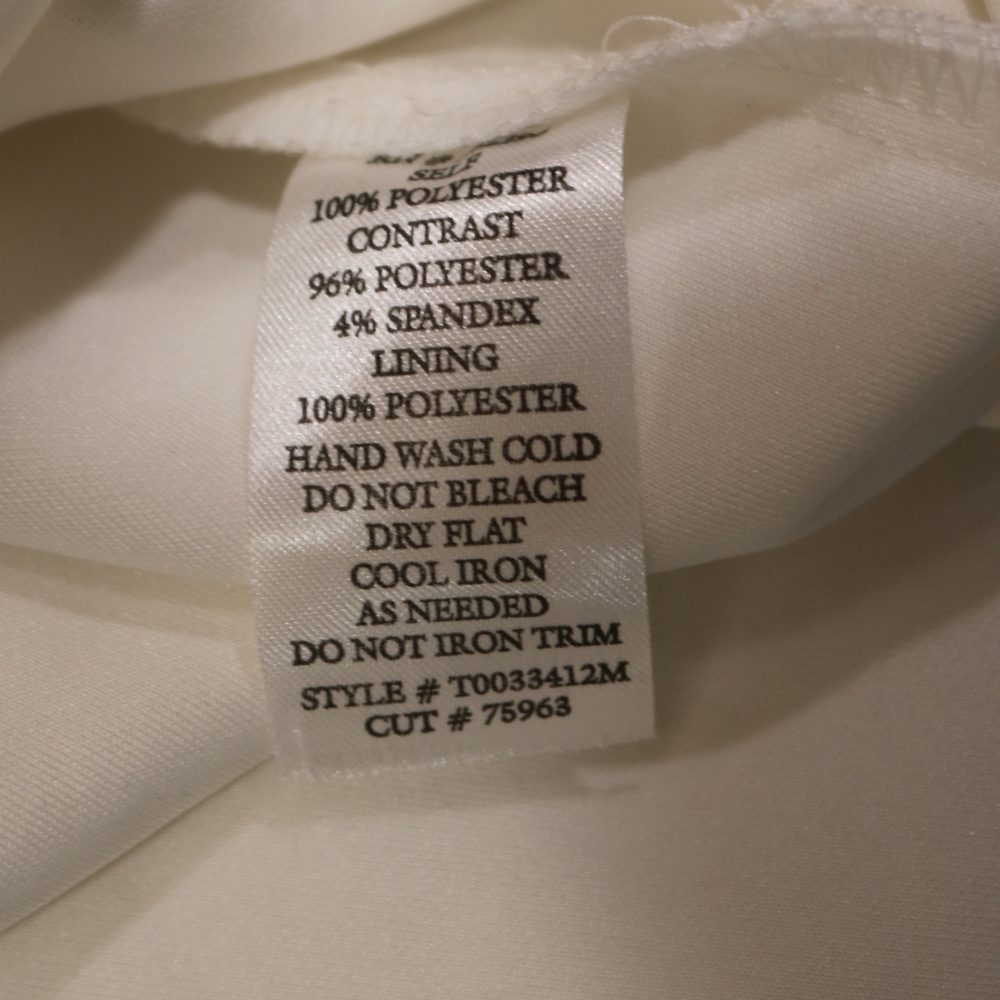 Connected Apparel Sleeveless Bead Chiffon Shift Dress Ivory - Picture 11 of 11